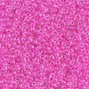 Shimmering bubblegum pink round seed beads
