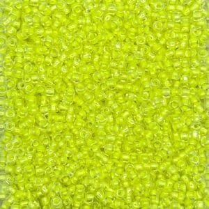 Neon lime translucent Delica seed beads