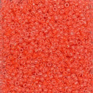 translucent coral seed beads macro