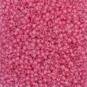 Translucent rose pink round beads