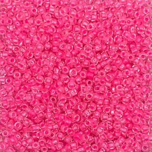 Transparent hot pink glass seed beads