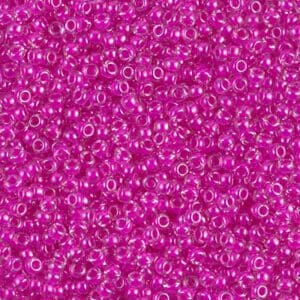 Bright fuchsia transparent glass seed beads