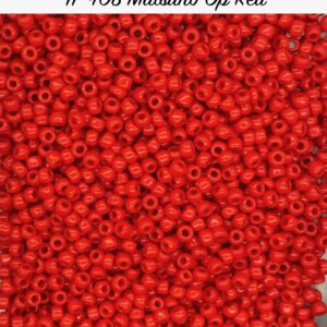 Close-up of tiny red beads packed densely together.