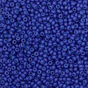 Close-up of numerous small, round blue beads.
