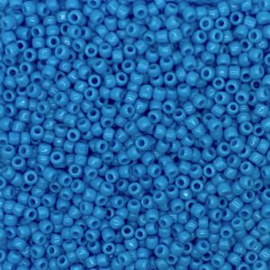 Close-up of small blue beads densely packed together.