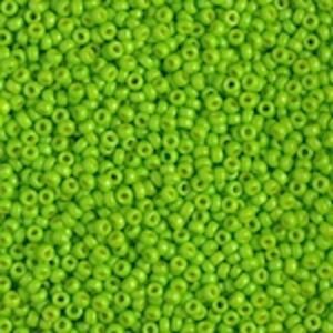 Close-up of bright green small beads densely packed together.