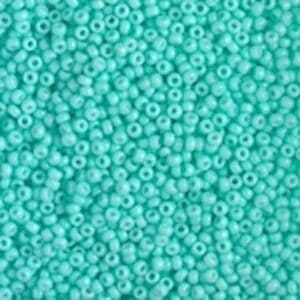 Solid turquoise round seed beads pattern