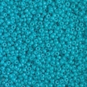 Glossy aqua glass seed beads