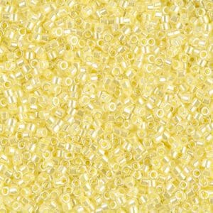 Translucent lemon-hued tubular craft beads