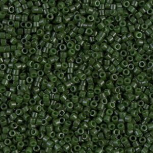 Close-up of numerous small green beads densely packed together.