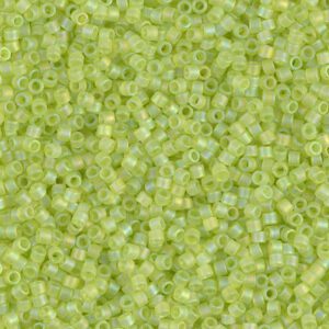 Close-up of small, translucent yellow-green beads.