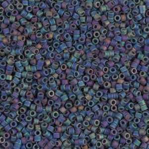 Close-up of small, colorful cylindrical beads with a matte finish.