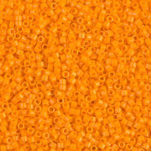 Close-up of numerous small orange beads.