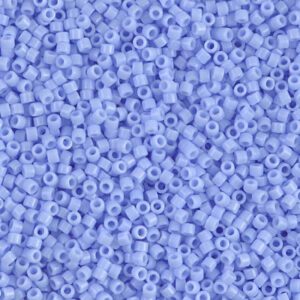 Close-up of small, light blue plastic beads with holes.