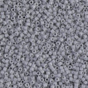A close-up of numerous small gray beads with holes.