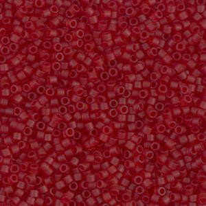 Close-up of small red beads scattered densely.