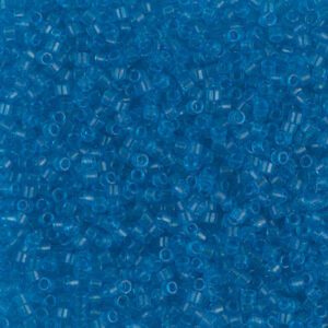 Close-up of small blue plastic beads.