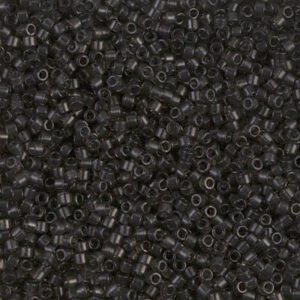 Close-up of numerous small black plastic beads with hollow centers.
