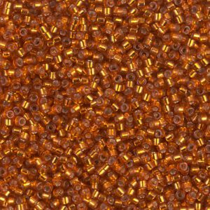 Close-up of small, shiny amber-colored beads.