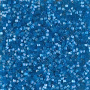 Close-up of small blue and white beads scattered densely.