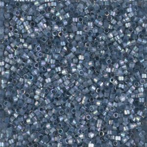 Close-up of small, translucent blue beads scattered densely.