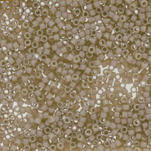 Close-up of small beige seed beads scattered densely.
