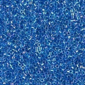 Close-up of small, shiny blue beads.