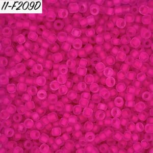 Bright pink seed beads densely packed in the image.