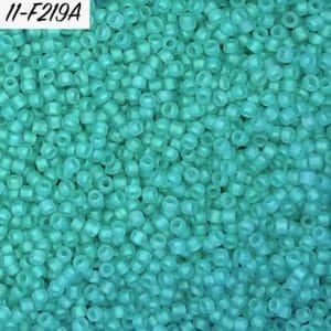 Bright aqua seed beads