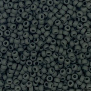 Close-up of numerous small, dark-colored beads scattered together.