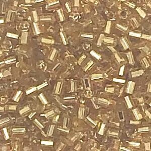Golden cylindrical beads close-up pattern.